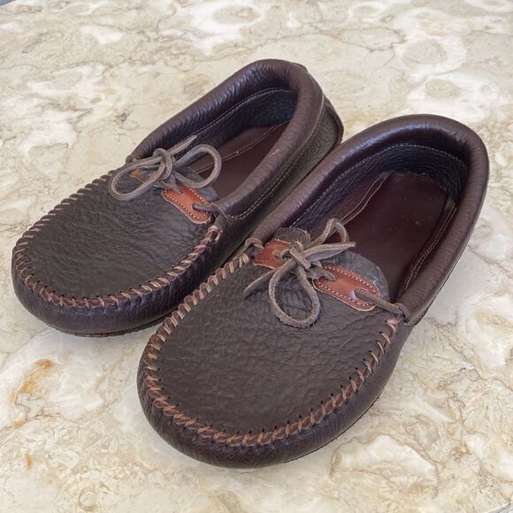 Handcrafted Top Grain Buffalo Leather Moccasins - Picture 3 of 12
